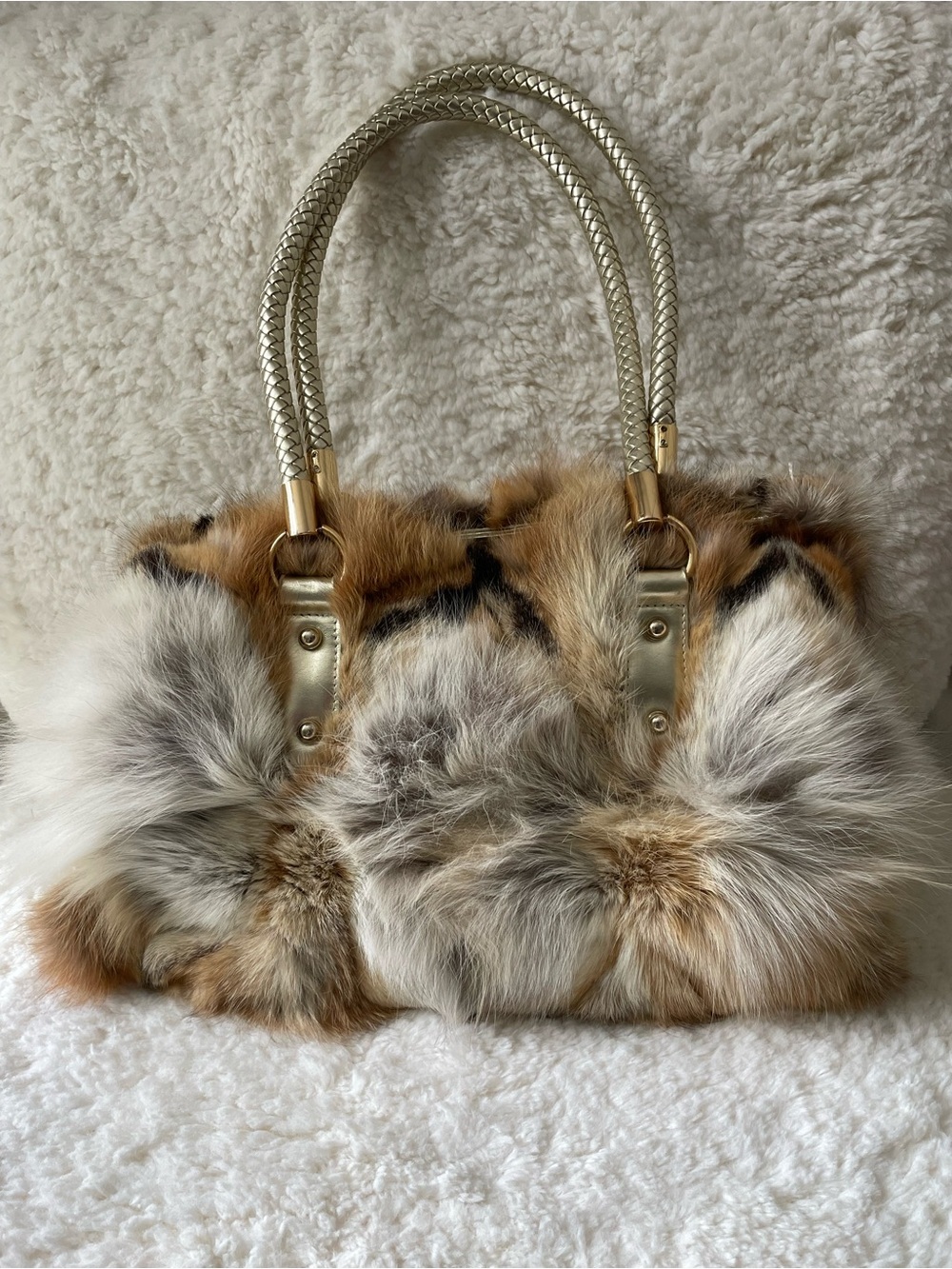 Fox Fur Donna Divina Handbag
